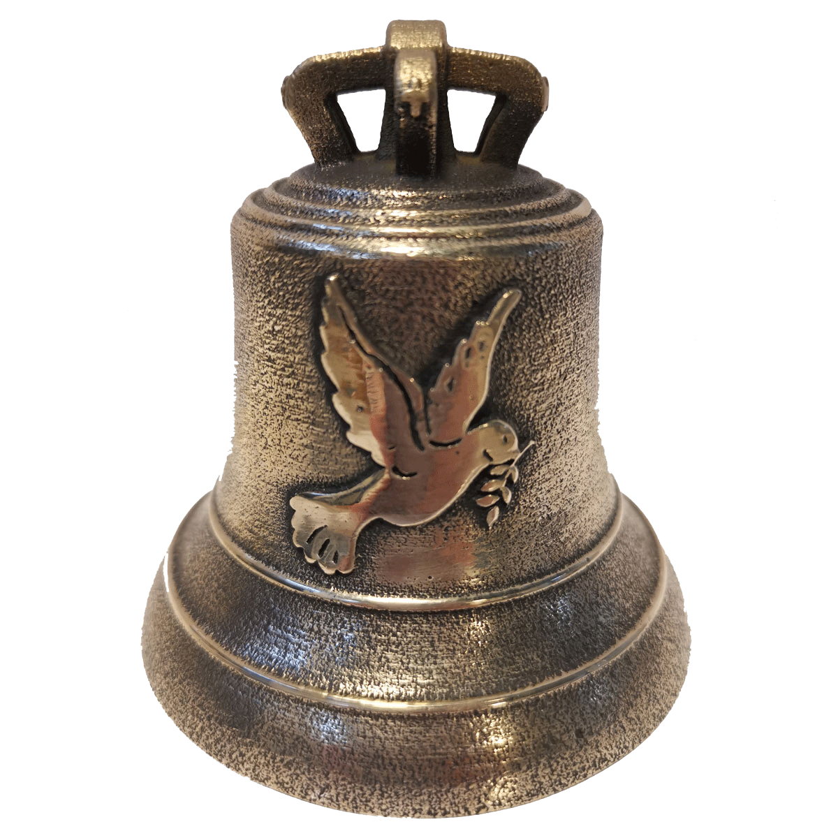 Cloche en bronze avec décoration colombe
