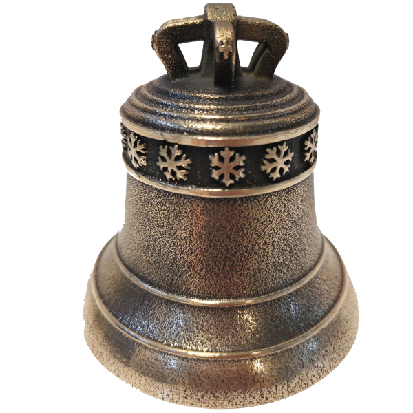 Cloche en bronze avec frise flocons de neige