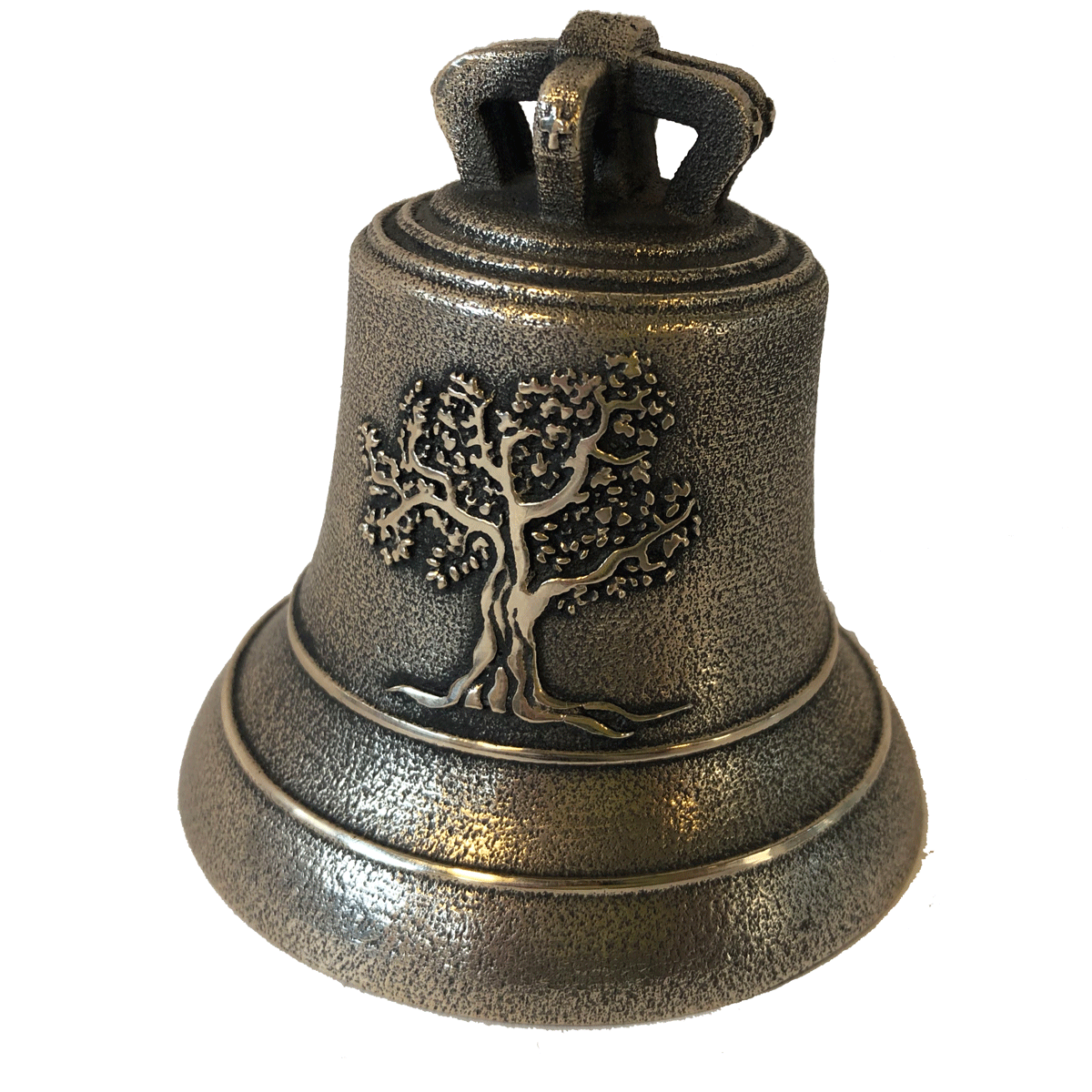 Cloche miniature en Bronze Ancien avec décoration Olivier